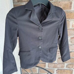 Classic Devon Aire Equestrian Girls size 8 black English show coat